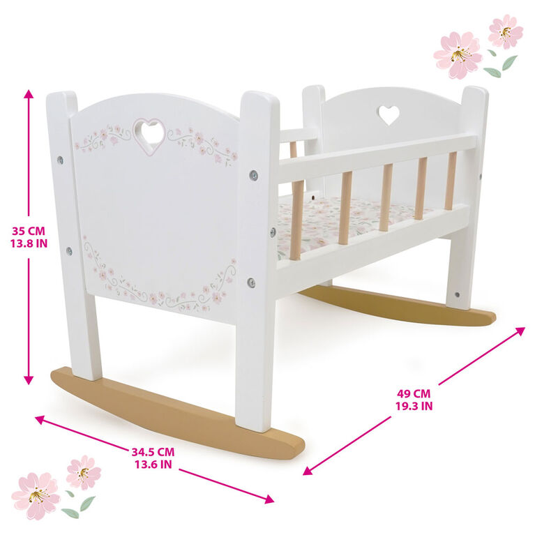 Berceau en bois pour poupée, Little Flora - Notre exclusivité