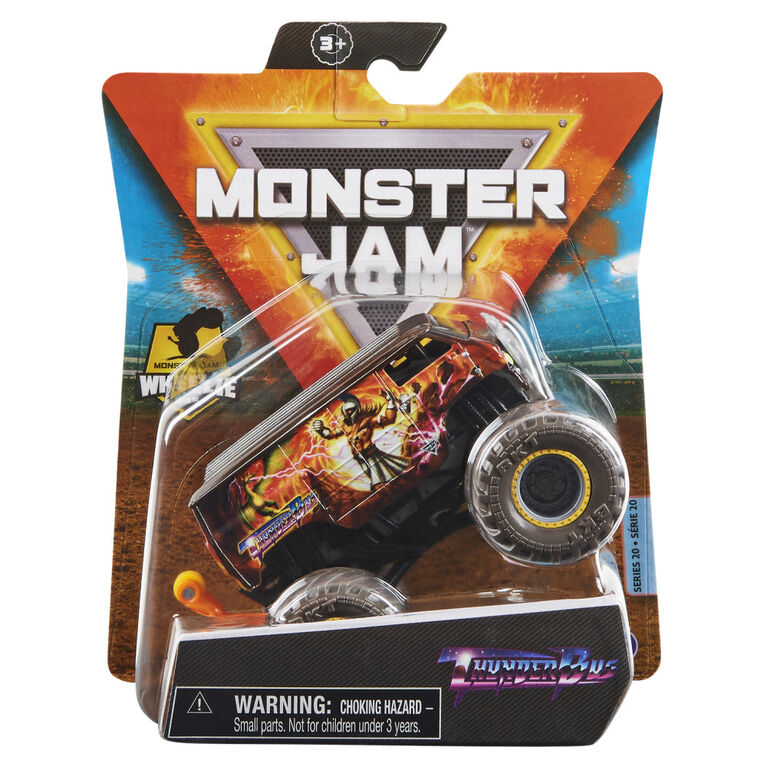 Monster Jam, Official Thunder Bus Monster Truck, Die-Cast Vehicle, Alternate Dimensions Series, 1:64 Scale