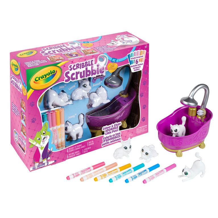 Crayola - Coffret baignoire et animaux Scribble Scrubbie