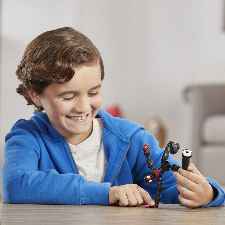 Marvel Spider-Man Bend and Flex Miles Morales Action Figure Toy, 6-Inch Flexible Figure