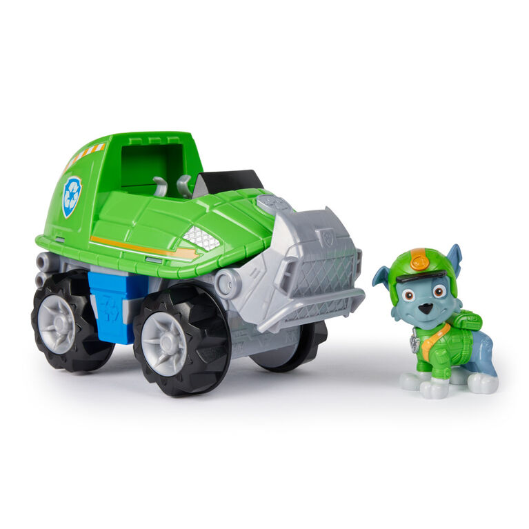 PAW Patrol Jungle Pups, Rocky's Turtle Vehicle, Camion avec figurine à collectionner