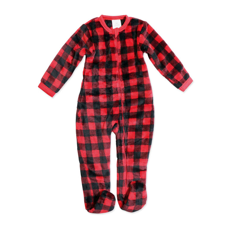 Baby Mode  Dormeuse en peluche : Carreaux de buffle rouge 3-6M