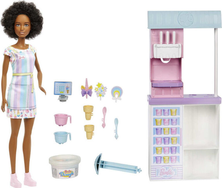 Barbie Ice Cream Shop Playset with 12-in Doll