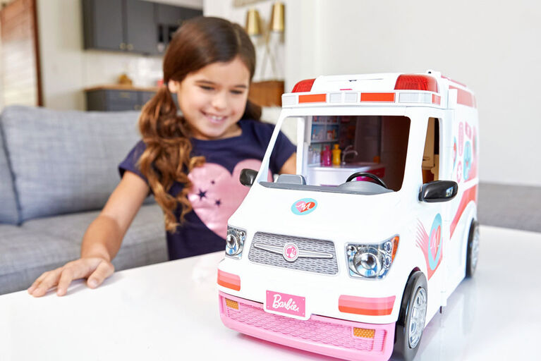 Barbie Care Clinic Vehicle Playset, 2+ feet with Lights & Sounds