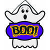 Décoration d'Halloween panneau 'Boo'