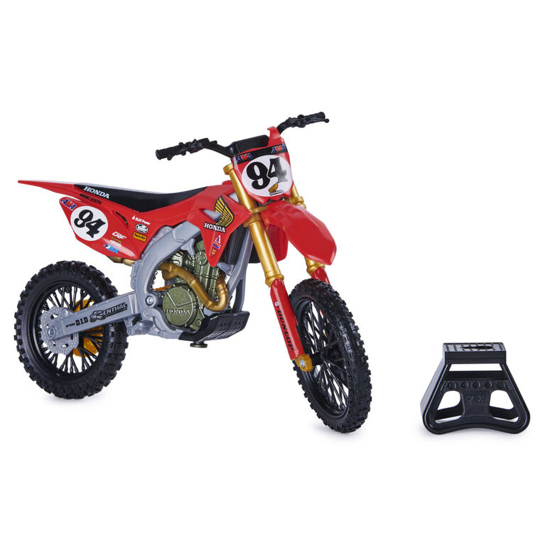 Supercross, authentique réplique de moto en métal moulé à l'échelle 1:10 avec figurine du motocycliste Ken Roczen et socle d'exposition