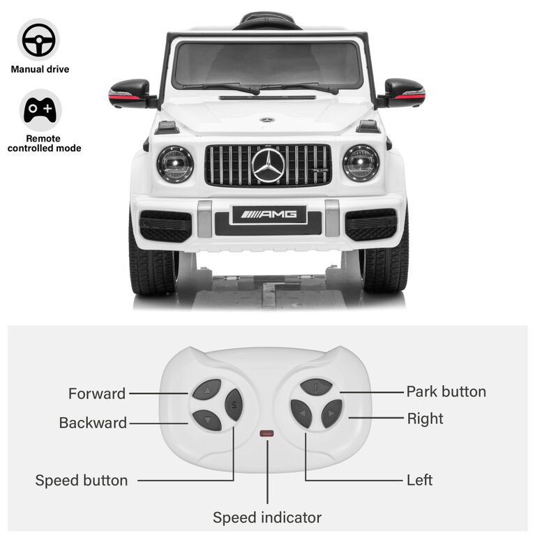Voltz Toys Mercedes-Benz AMG G63 with Remote, White