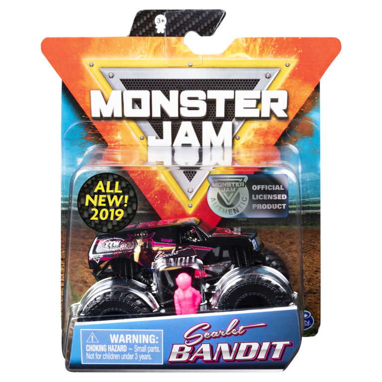 Monster Jam, Official Scarlet Bandit Monster Truck, Die-Cast Vehicle, Danger Divas Series, 1:64 Scale