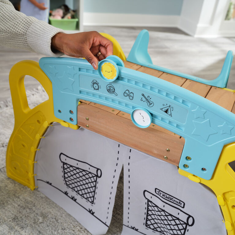 KidKraft - Camp and Slide Toddler Climber with Hideaway Tent
