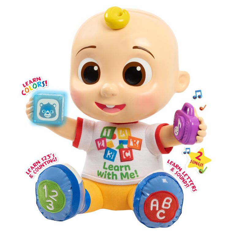 Poupée de JJ d'Apprentissage Interactif CoComelon avec Sons et Lumières, et Musique pour Encourager à Reconnaître les Lettres, les Nombres et les Couleurs