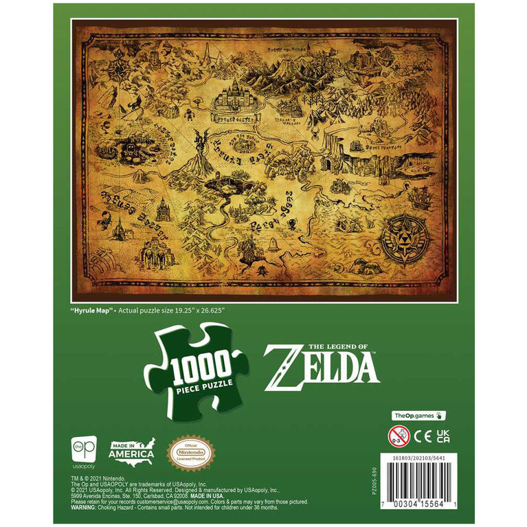 Casse-Tête De 1000 Pièces - "The Legend of Zelda" "Hyrule Map" - Édition anglaise