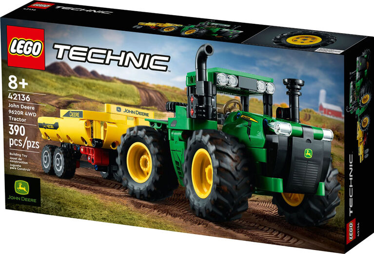 LEGO Technic Tracteur John Deere 9620R à 4 roues motrices 42136 Ensemble de modèle à construire (390 pièces)