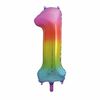 Rainbow Number 1 Shaped Foil Balloon 34"