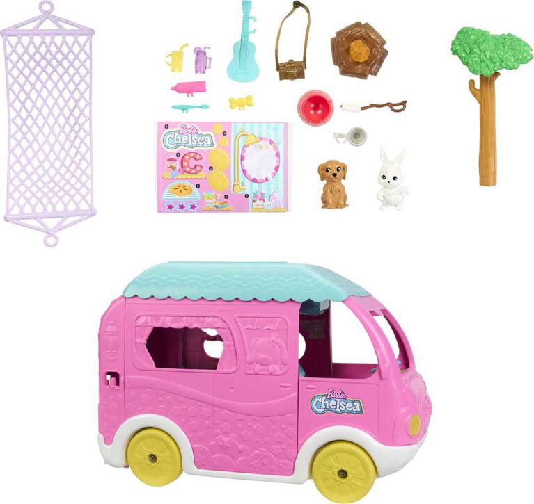 Barbie-Camping-Car 2 en 1 de Chelsea-Coffret