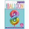 Ballon en aluminium en forme de nombre arc-en-ciel 34 " - 8