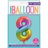 Rainbow Number 8 Shaped Foil Balloon 34"