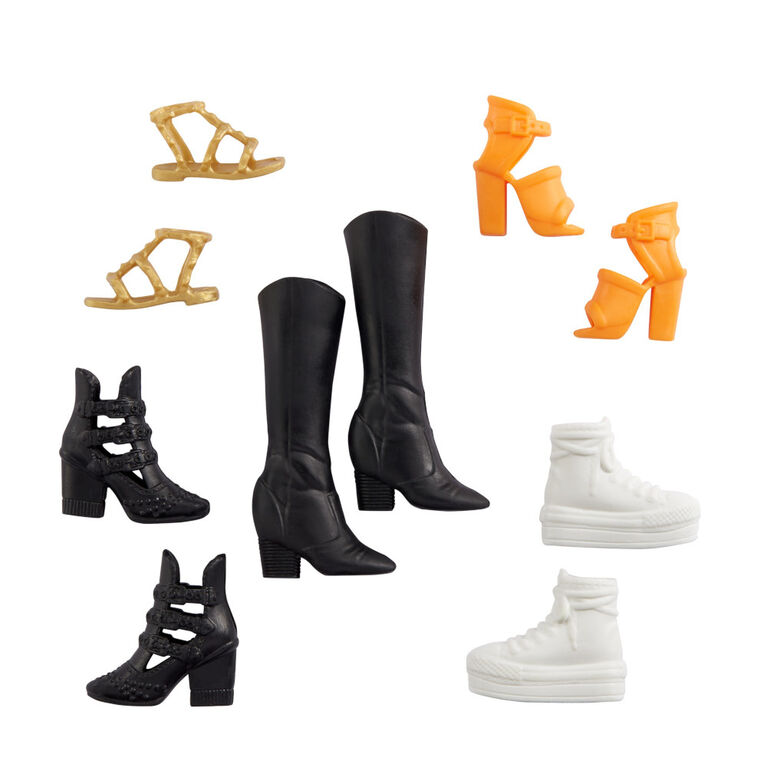 ​Barbie Shoes, 5 Pairs of Doll Shoes, Sized to Original & Petite Barbie Dolls