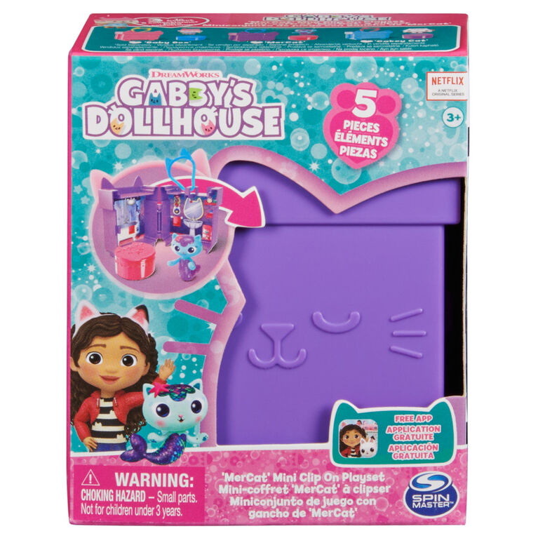 Gabby's Dollhouse Clip-On Playset with MerCat Toy Figure and Dollhouse Accessories