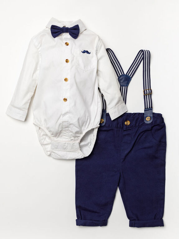 Ensemble de bretelles garçon Little Gent bleu marine 0-3M