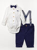 Ensemble de bretelles garçon Little Gent bleu marine 0-3M