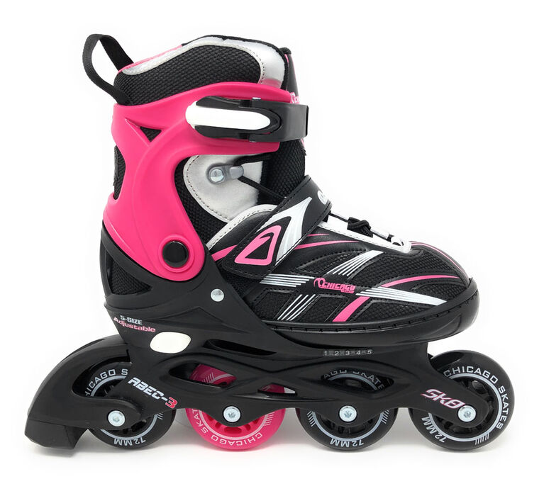 Chicago Skates Pink MA7 Adjustable Rollerblades Size J13-4