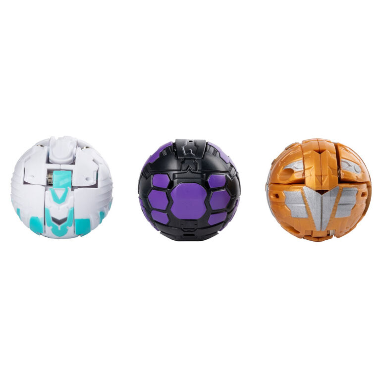 Bakugan Starter Pack 3-Pack, Darkus Turtonium, Collectible Transforming Creatures