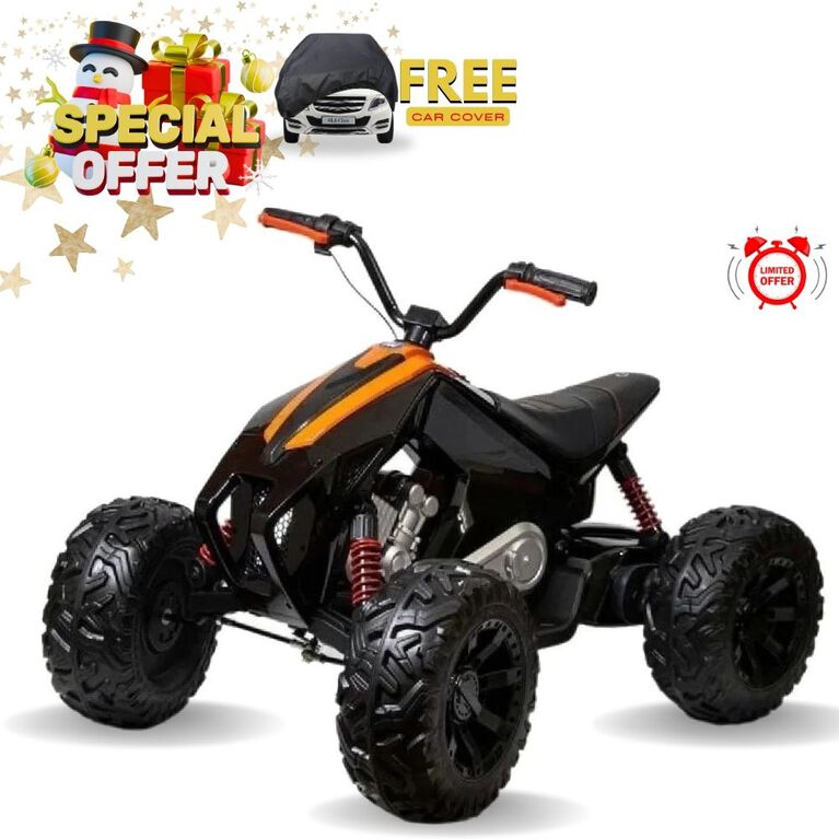 KidsVip 24V Sport Utility ATV / Quad- Black - English Edition