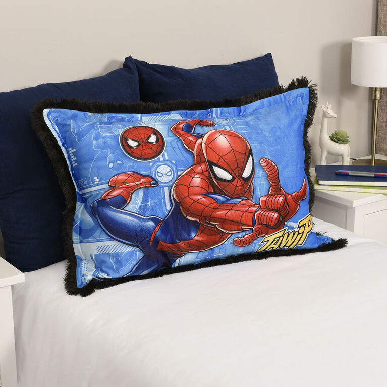 Marvel Spider-Man Kids Jumbo Funky Fur Pillow, 20" x 30"