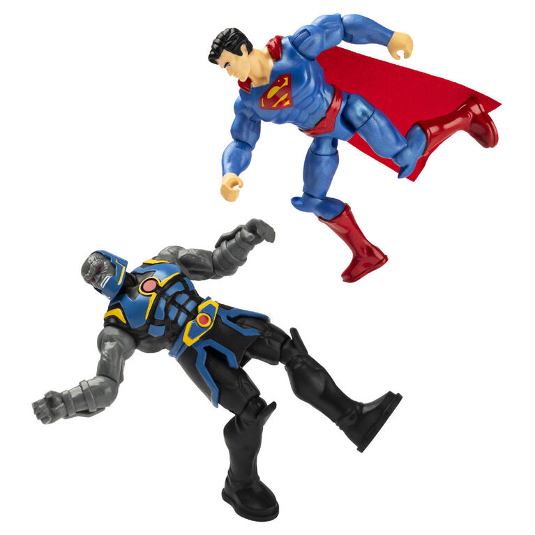 DC Comics, 4 pouces SUPERMAN vs DARKSEID Action Figure 2-Pack avec 6 accessoires mystères, Adventure 2