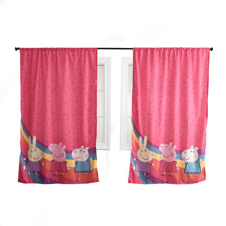 Peppa Pig Kid's Bedroom Window Curtains (Set of 2 Panels)