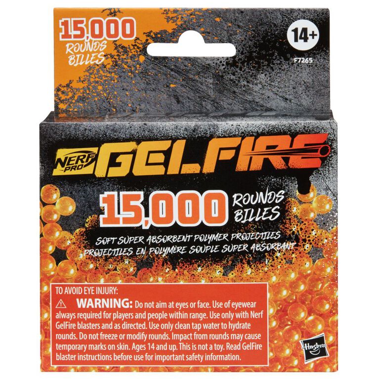 Nerf Pro Gelfire Refill, 15000 Gelfire Rounds, For Use With Nerf Gelfire Blasters, Outdoor Games For Ages 14 and Up