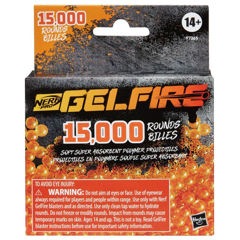 Nerf Pro Gelfire, recharge 15 000 billes Gelfire, compatibles avec les blasters Nerf Gelfire, pour jouer dehors, à partir de 14 ans