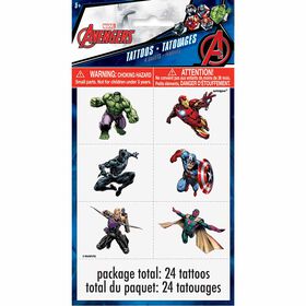 Avengers Color Tattoo Sheets, 4 pieces