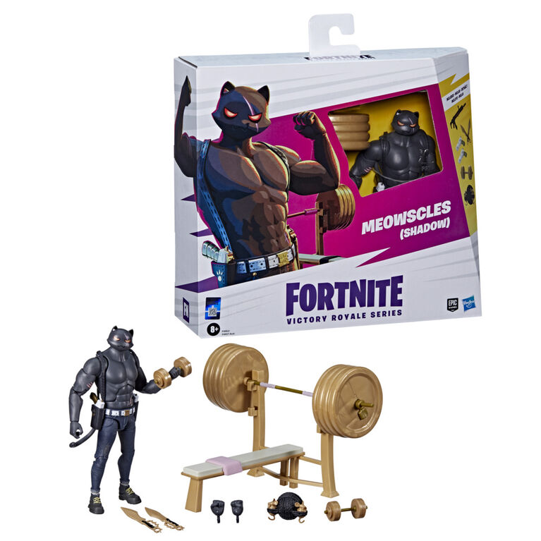 Hasbro Fortnite Victory Royale Series Meowscles (Shadow) Deluxe Pack Collectible Action Figure with Accessories - 6-inch