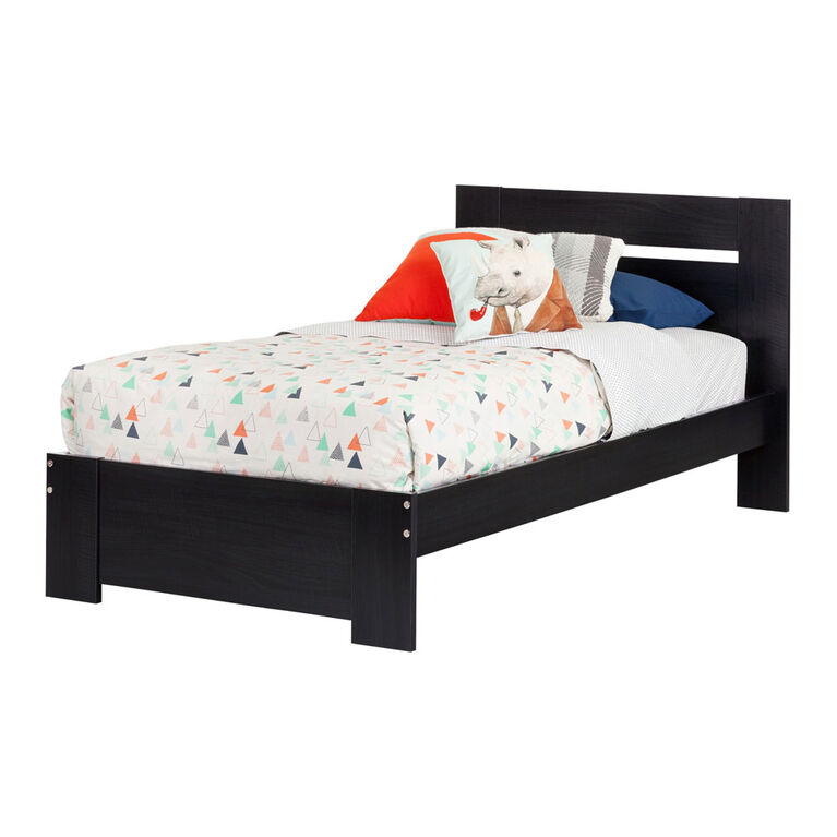 Reevo Complete Bed with Headboard- Black Onyx