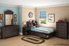 Summer Breeze Bookcase Headboard with Storage- Chocolate