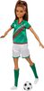 Barbie Soccer Doll, Brunette, #16 Uniform, Soccer Ball, Cleats, Socks, 3 & Up
