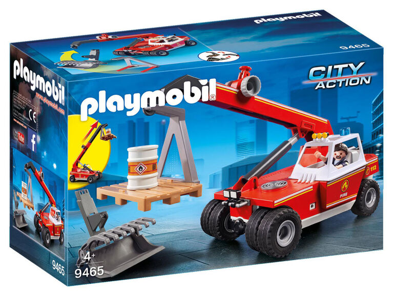 Playmobil - Pompier avec véhicule et bras téléscopique