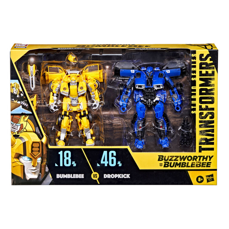 Transformers Buzzworthy Bumblebee Studio Series, Bumblebee 18BB et Dropkick 46BB de classe Deluxe - Notre exclusivité