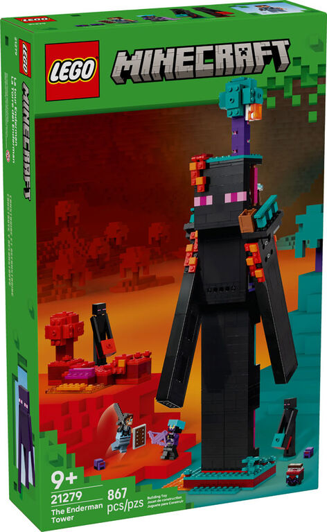 LEGO Minecraft The Enderman Tower Building Toy for Boys, Girls, and Gamers Ages 9+ - 21279