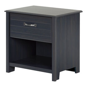 Ulysses 1-Drawer Nightstand - End Table with Storage- Blueberry