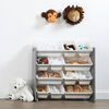 Inspire Toy organizer (grey rack, white bins)
