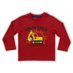 Earth Child Long Sleeve Tee - Red - 3T