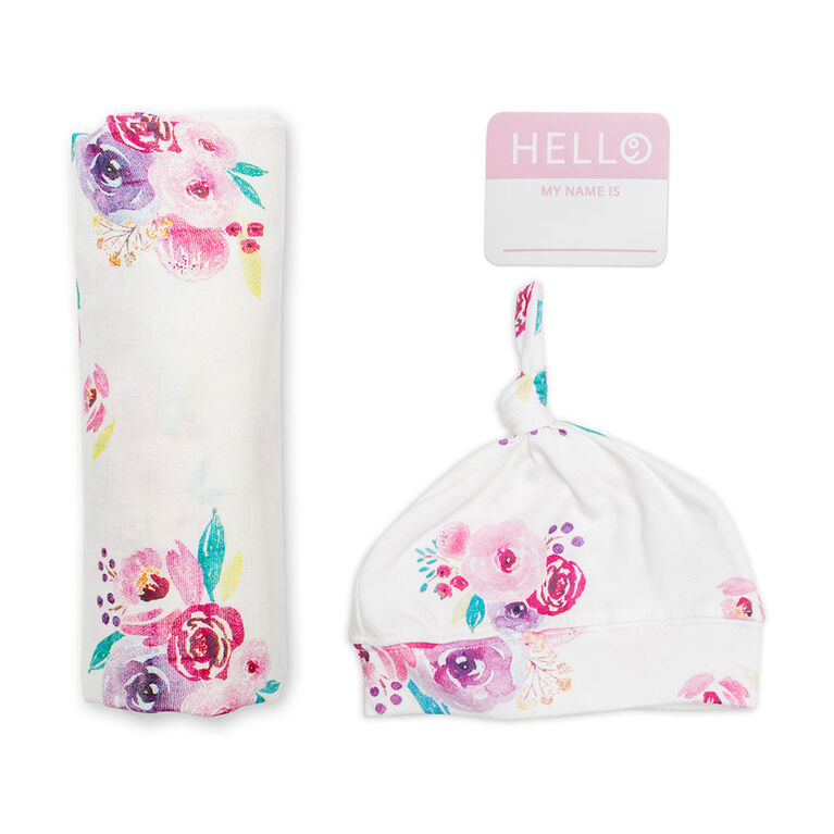 Lulujo - Hello World Blanket Set - Posies