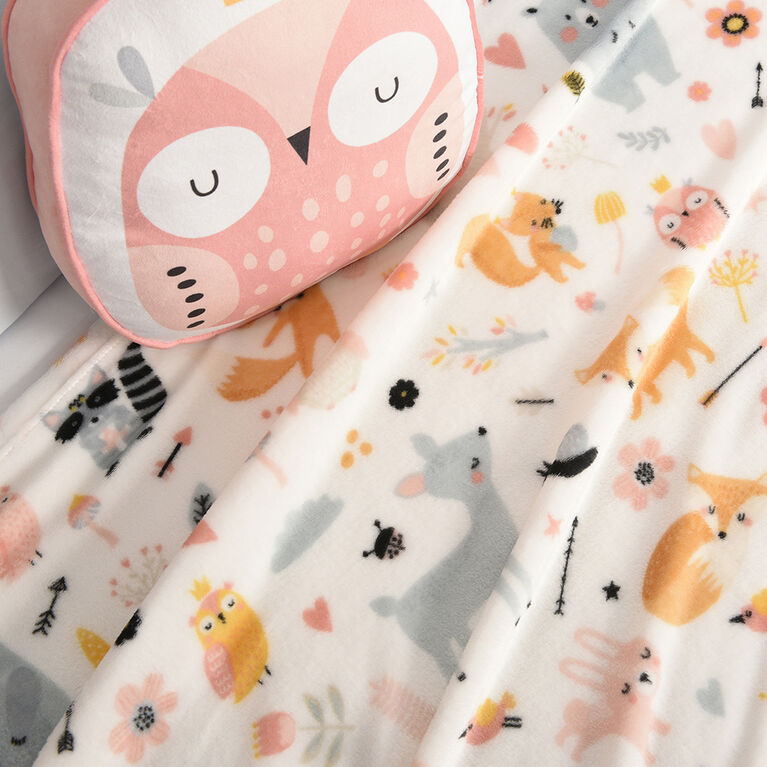 Owl Plush Throw and Pillow Set