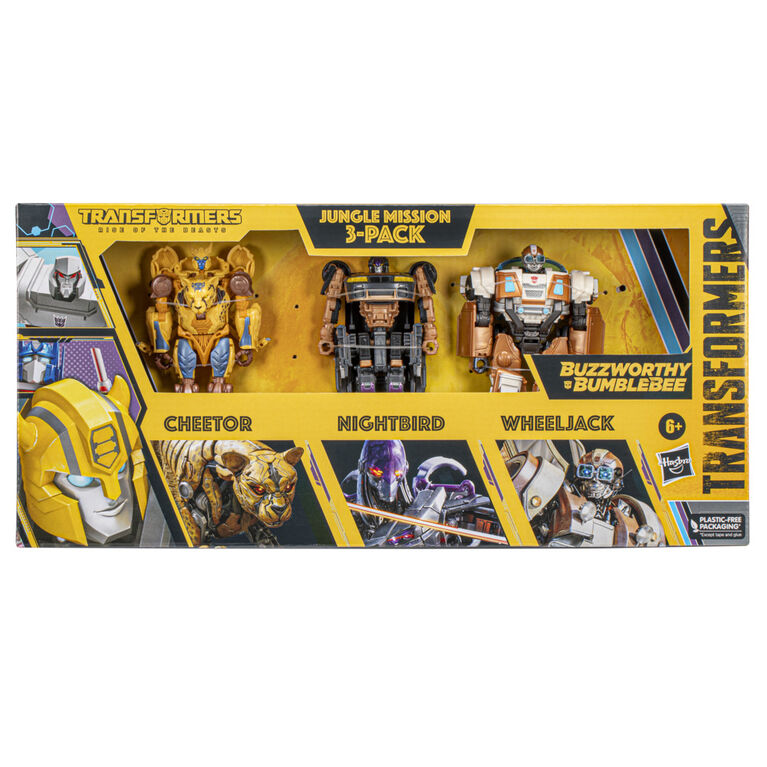 Transformers: Rise of the Beasts Buzzworthy Bumblebee Jungle Mission 3-Pack 5" Action Figures - R Exclusive