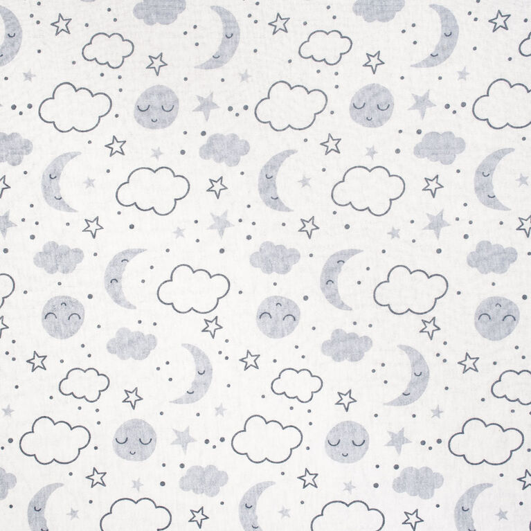 Gerber Organic Fitted Crib Sheet, Grey Cosmic