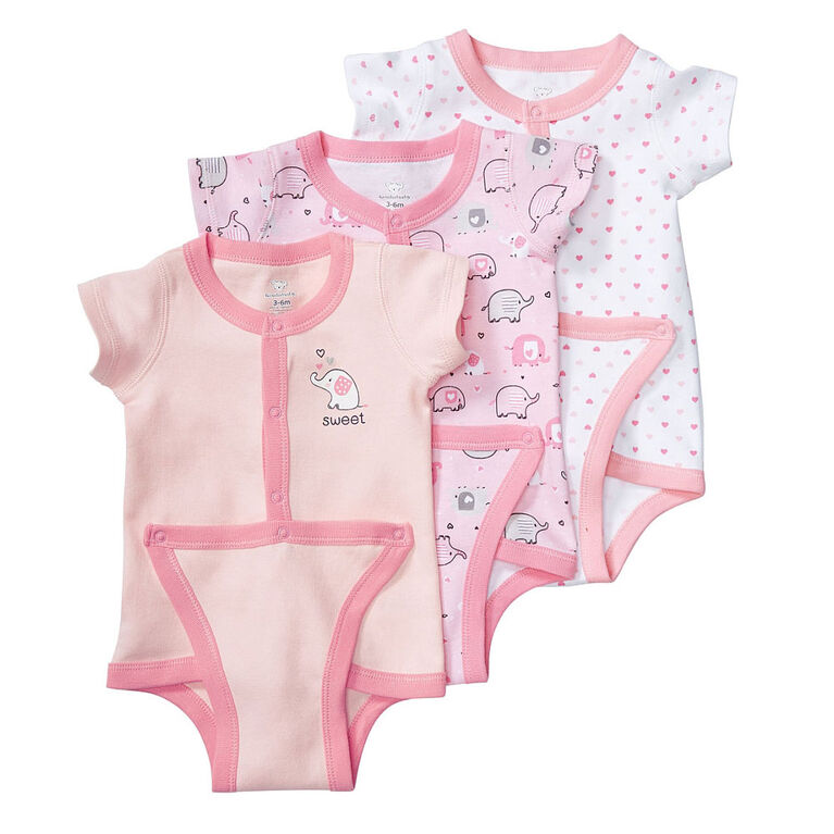 Koala Baby 3-Pack Diaper Shirt, Preemie - Pink