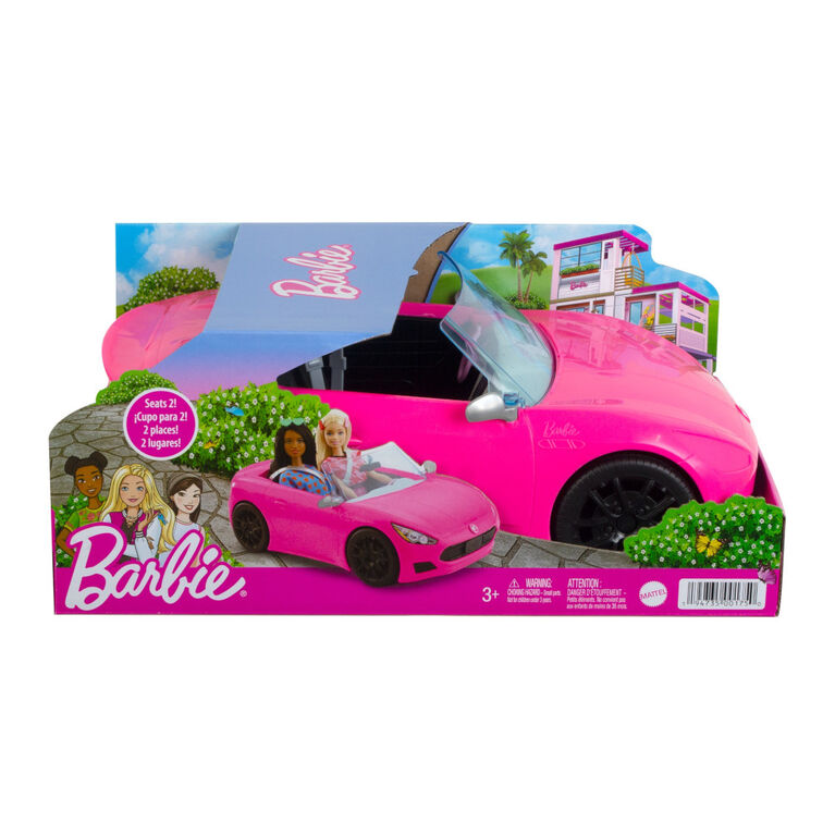 Barbie - Cabriolet Rose 2 Places avec Roues qui Tournent