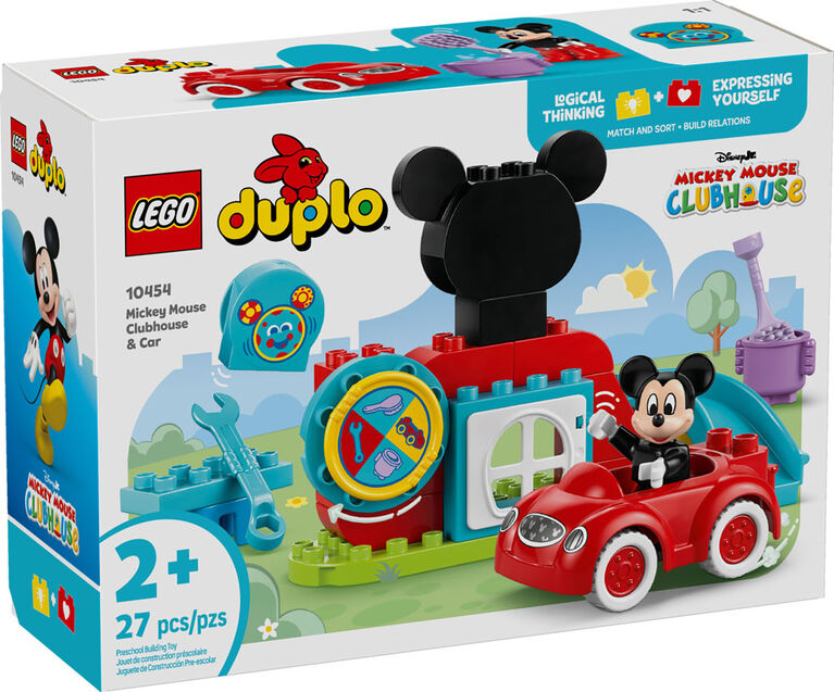 LEGO DUPLO Disney Mickey Mouse Clubhouse & Car Building Kit - Toddler Toy for Ages 2-4 - 10454
